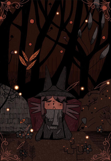 Fireflies in the Woods (Illustration)